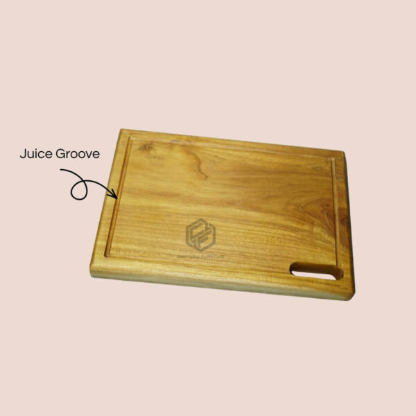 veldora teakwood cutting board juice groove fitur